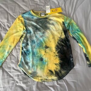 Dori Creations Tie-Dye Long Sleeve Shirt - Yellow, Blue, and Black 8/10